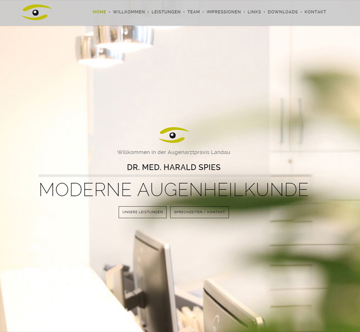 Erstellung Homepage Augenarztpraxis in Landau