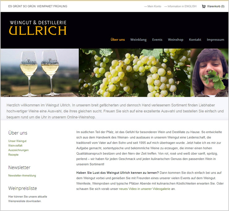 Erstellung Homepage für Weingut in Pleisweiler-Oberhofen
